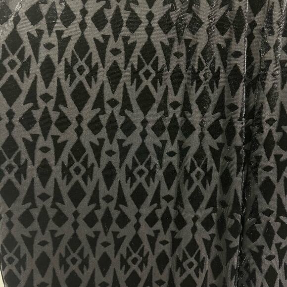 French Connection | Black Velvet Geometric Monochrome Print Pull On Jogger Pants - Picture 5 of 7